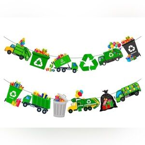 Garbage Truck Banners 25 pc.Trash Truck Party Decorations Garbage Truck Birthday